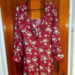 SHEIN Floral Print Knot Sleeve Dress 12